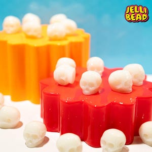 Contas de caveira que brilham no escuro: pingentes para pulseira Kandi - Jelli Bead