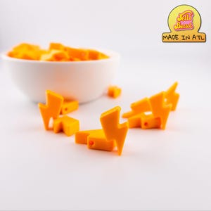 Blacklight Lightning Bolt Focal Bead Charms for Kandi, Friendship Bracelets |  Available in packs of 5, 10, or 20 Beads