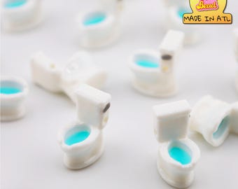 Toilet Focal Bead Charms for Kandi, Friendship Bracelets | Available in packs of 5, 10 or 20 Beads