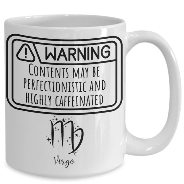Virgo sign coffee mug, virgo constellation horoscope, virgo zodiac sign gifts, astrology mug, august september birthday, novelty coffee mug