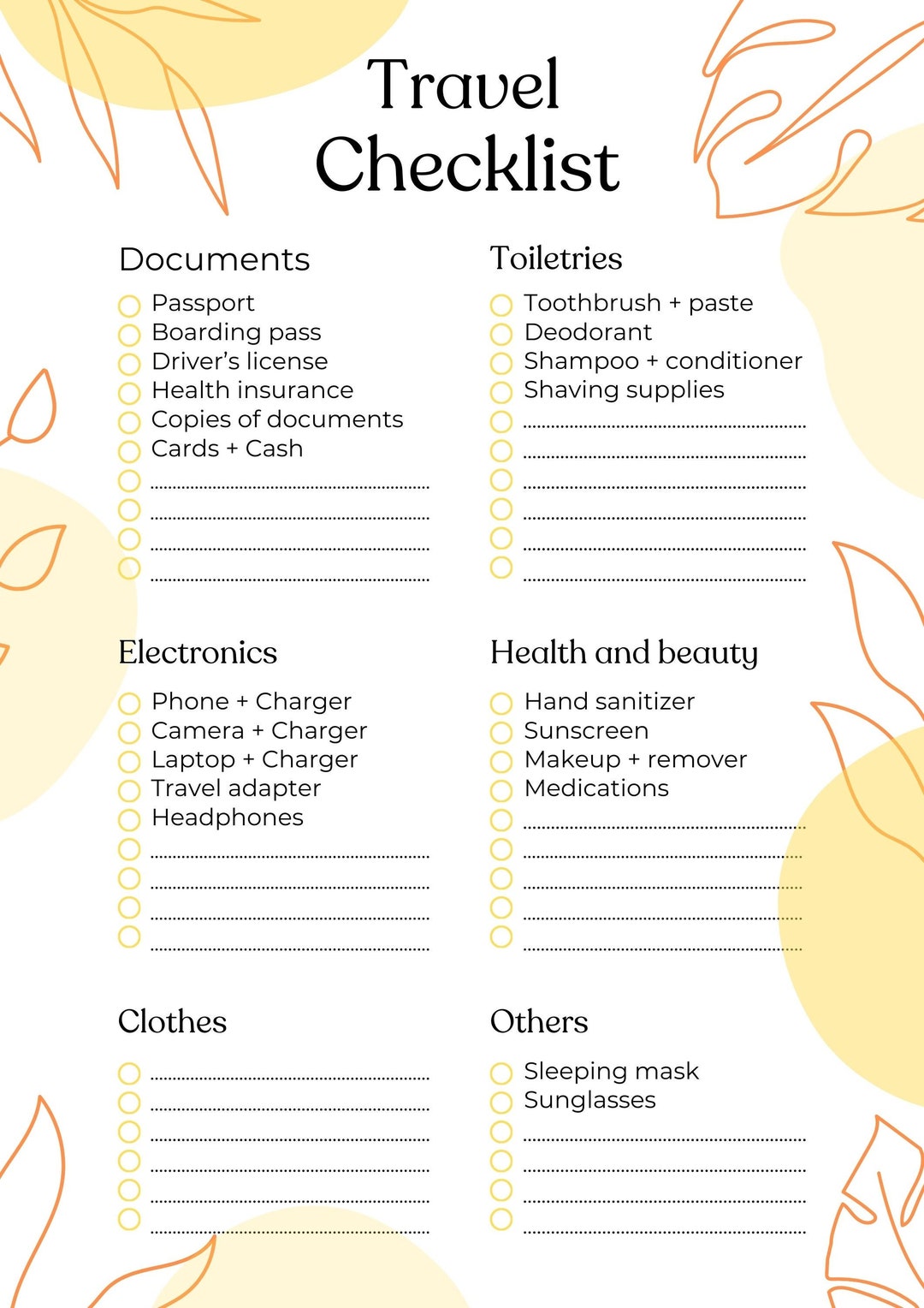 Personalized Travel Packing Checklist Editable Google Sheets Template ...