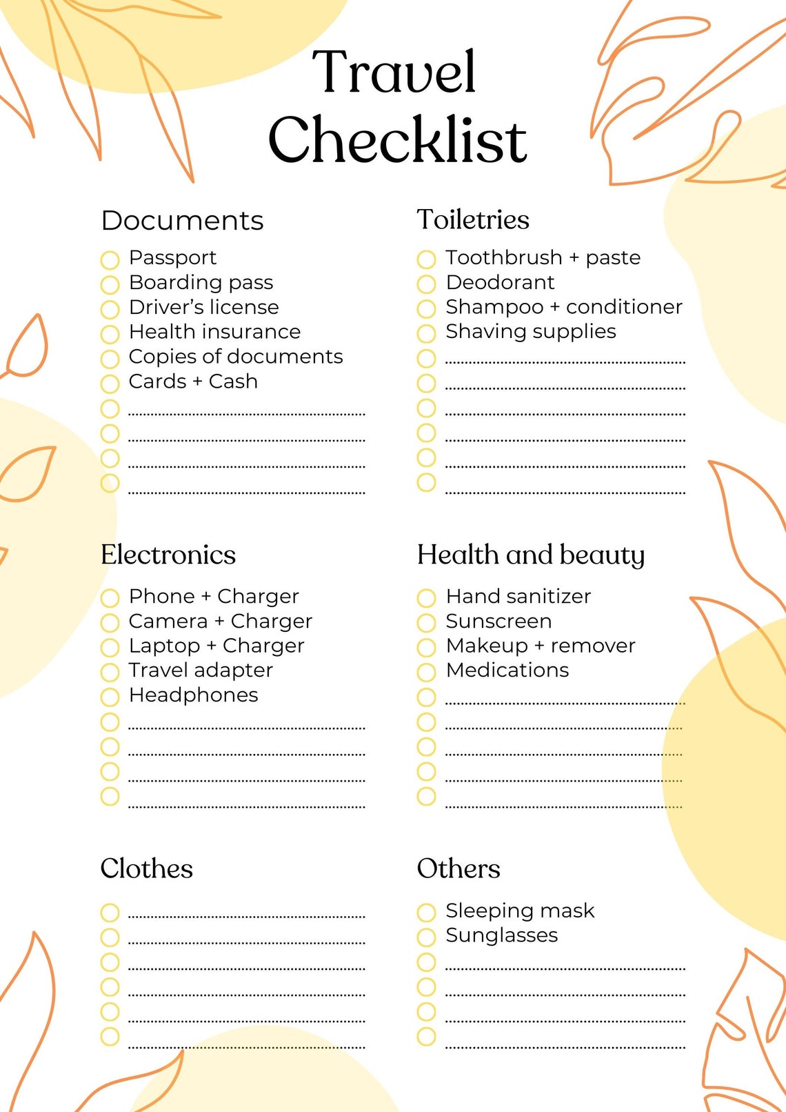 Personalized Travel Packing Checklist Editable Google Sheets Template ...