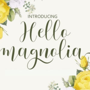 Hello Magnolia Font, Font With Tails, Branding Font, Wedding Font, Swash Font, Cricut Font, Beautiful Font, Display Font, Font for Canva