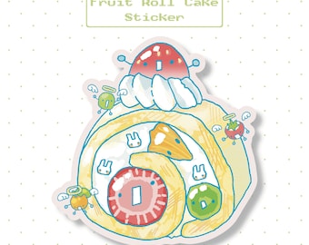 Fruit Roll Cake Sticker | Vinyl Sticker