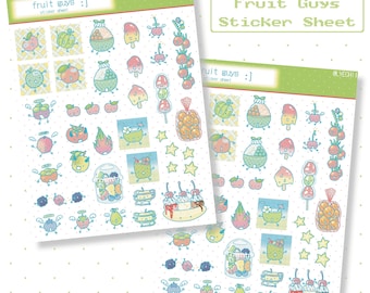 Fruit Guys Sticker Sheet | Fruit Stickers for Journaling and Decorating