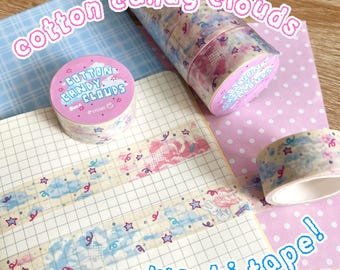 Cotton Candy Clouds Washi Tape - 5m | Stationery for Journaling and Decorating