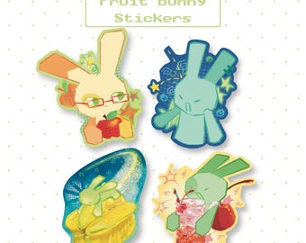 Fruit Bunny Stickers | Vinyl Sticker