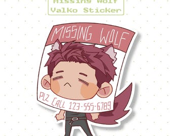 Missing Wolf Valko Sticker | Love and Deepspace Chibi Vinyl Sticker