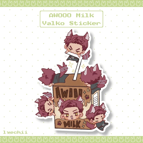 Adesivo AWOOO Milk Valko / Adesivo in vinile Chibi Amore e Spazio Profondo