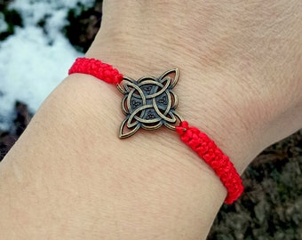 Bracelet noeud de sorcière Bracelet tressé fait main Bijoux celtiques Symboles wicca de protection Bracelet païen Bijoux spirituels pour ésotéristes
