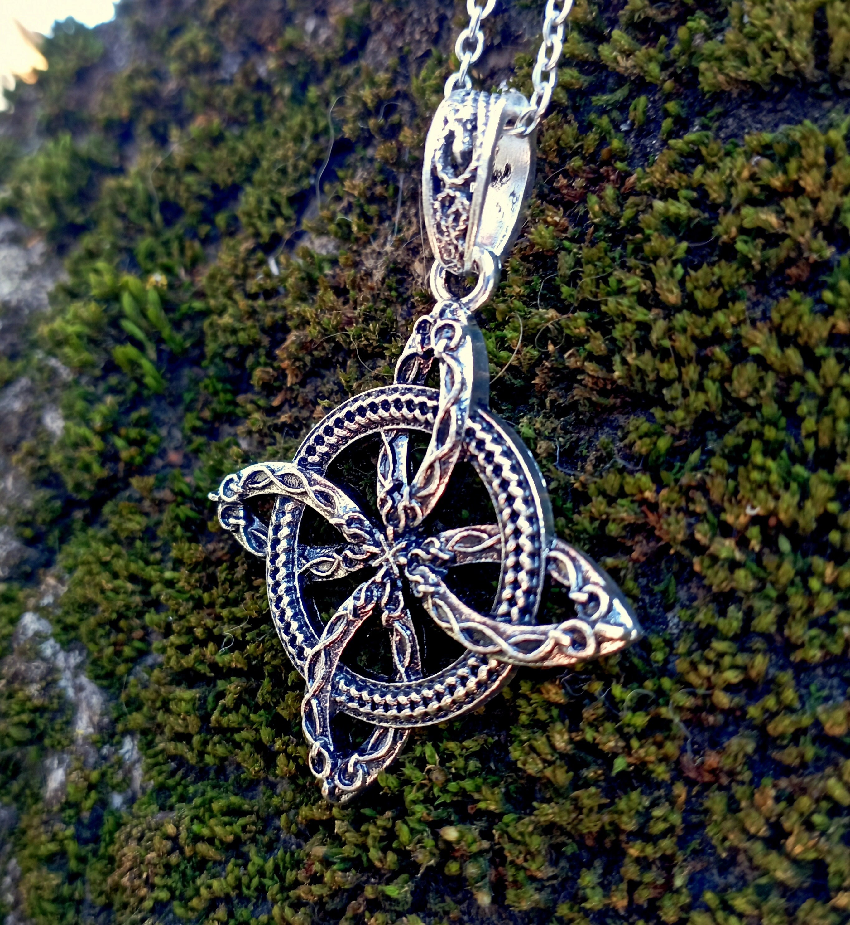 Witches Knot | Witch Necklace Pendant | Sterling Silver Pagan Jewelry