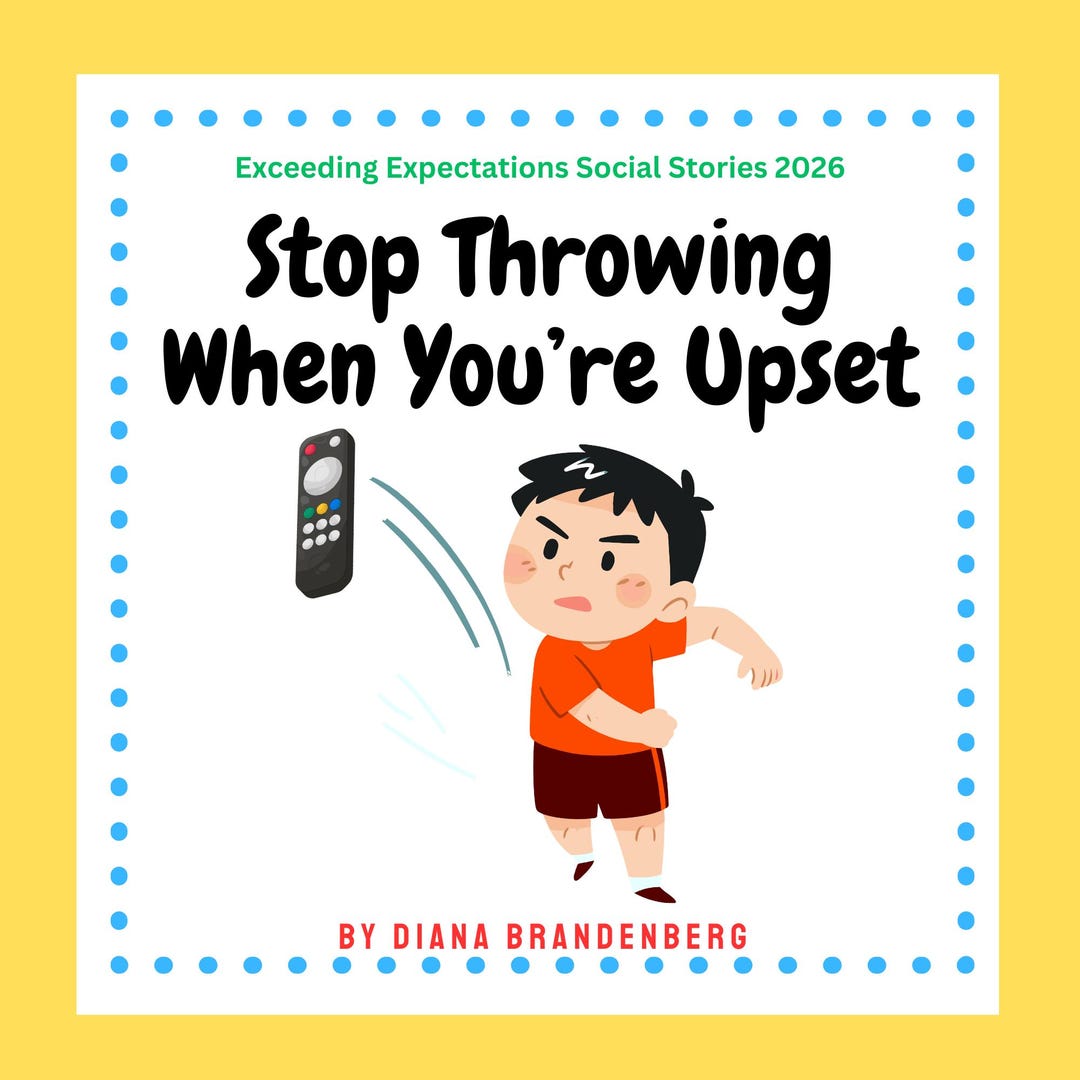 Stop Throwing When You're Upset Social Story 17-page E-BOOK: Special ...