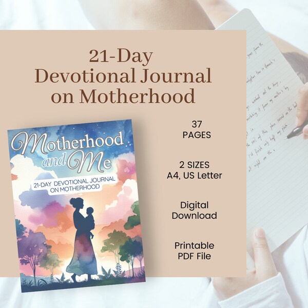 21-DAY Devotional Journal (Journale) on Motherhood, Printable for Mothers and Moms