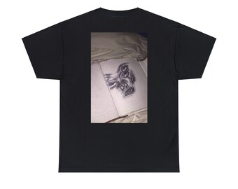 distorted face sketch design Unisex Heavy Cotton Tee