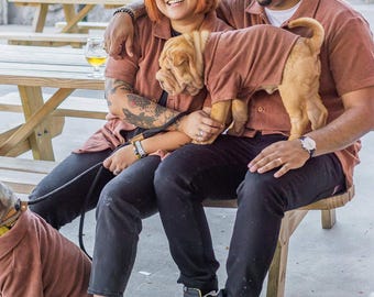 Dog and Owner Matching Shirts Gift Set, Pet Parent Polo, Dog Dad Shirt, Dog Mom Tee, Terry Cloth Polo Shirt
