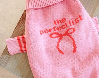 Cute Pink Dog Christmas Sweater | The Perfect List Dog Sweater for Holiday Christmas Gifts