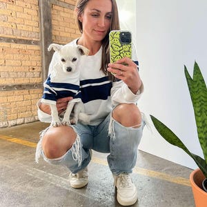 Matching Sweatshirt Set for Dog and Owner, Stripe Pet Shirt, Best Gift for Dog Mom and Dog Dog, Dog Clothing, Mother's Day Gift, Dog Gift