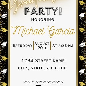 Graduation Party Digital Download | Template | 5x7 | Invitations ...
