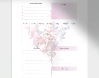 Weekly Planner in Pink