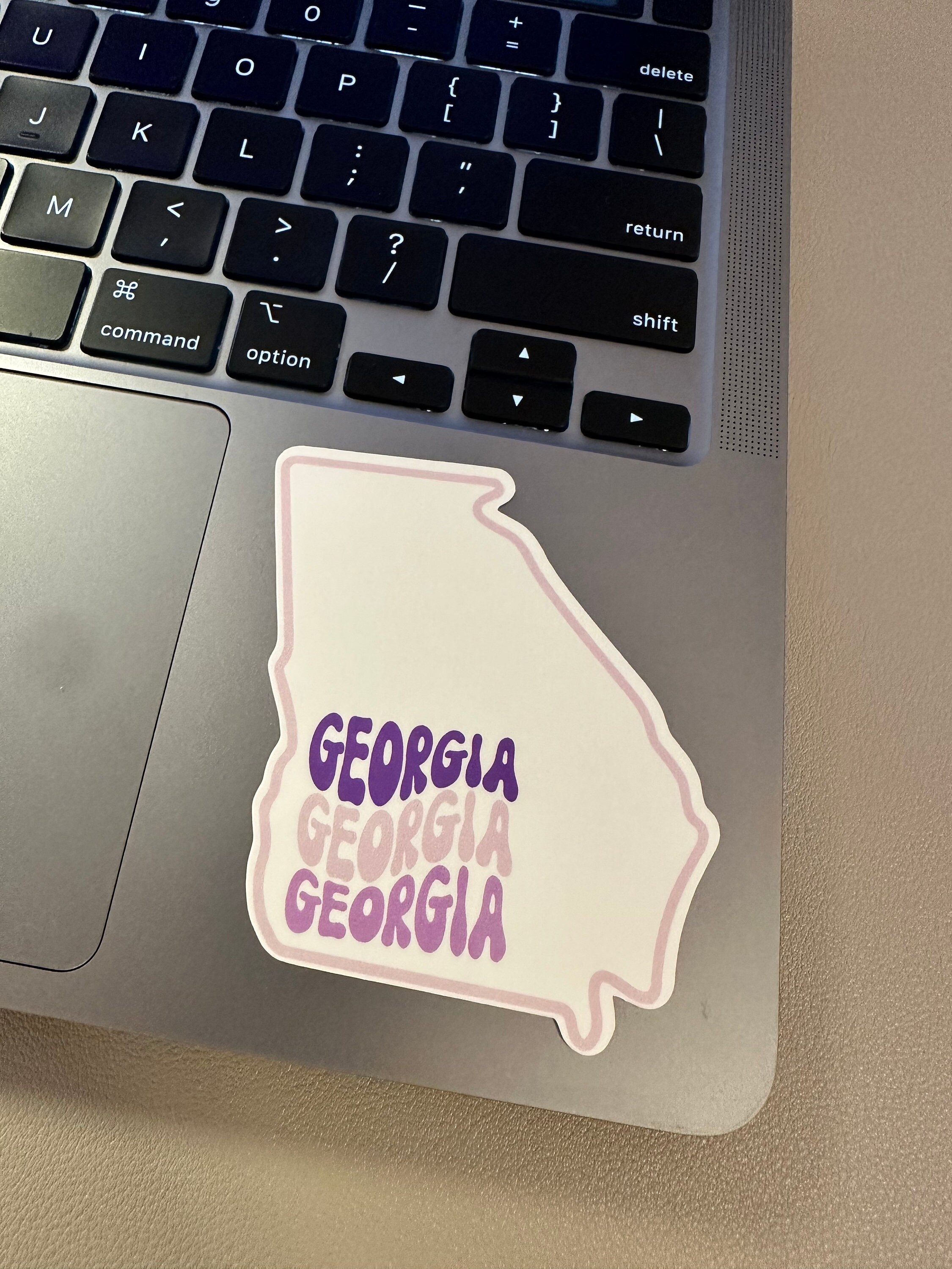 Purple Georgia Sticker, Vinyl, Water Resistant, Laptop Sticker, Water ...