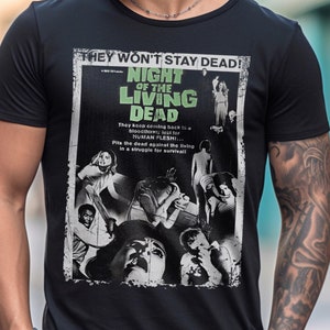 Horror Movie Poster Tshirt, Night of the Living Dead Tee, Halloween Shirt, Scary Film Fan Gift, Retro Movie Lover Top