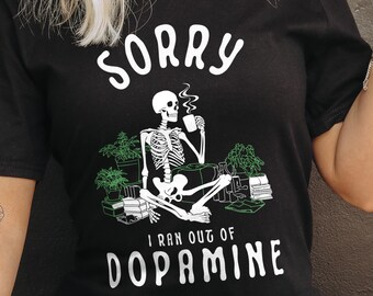 Dopamine Skeleton T-Shirt: Funny Vintage Style ADHD Tee