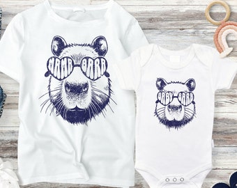 Capybara Mommy and Me Shirt Set: "Mamabara / Babybara" Matching Tees