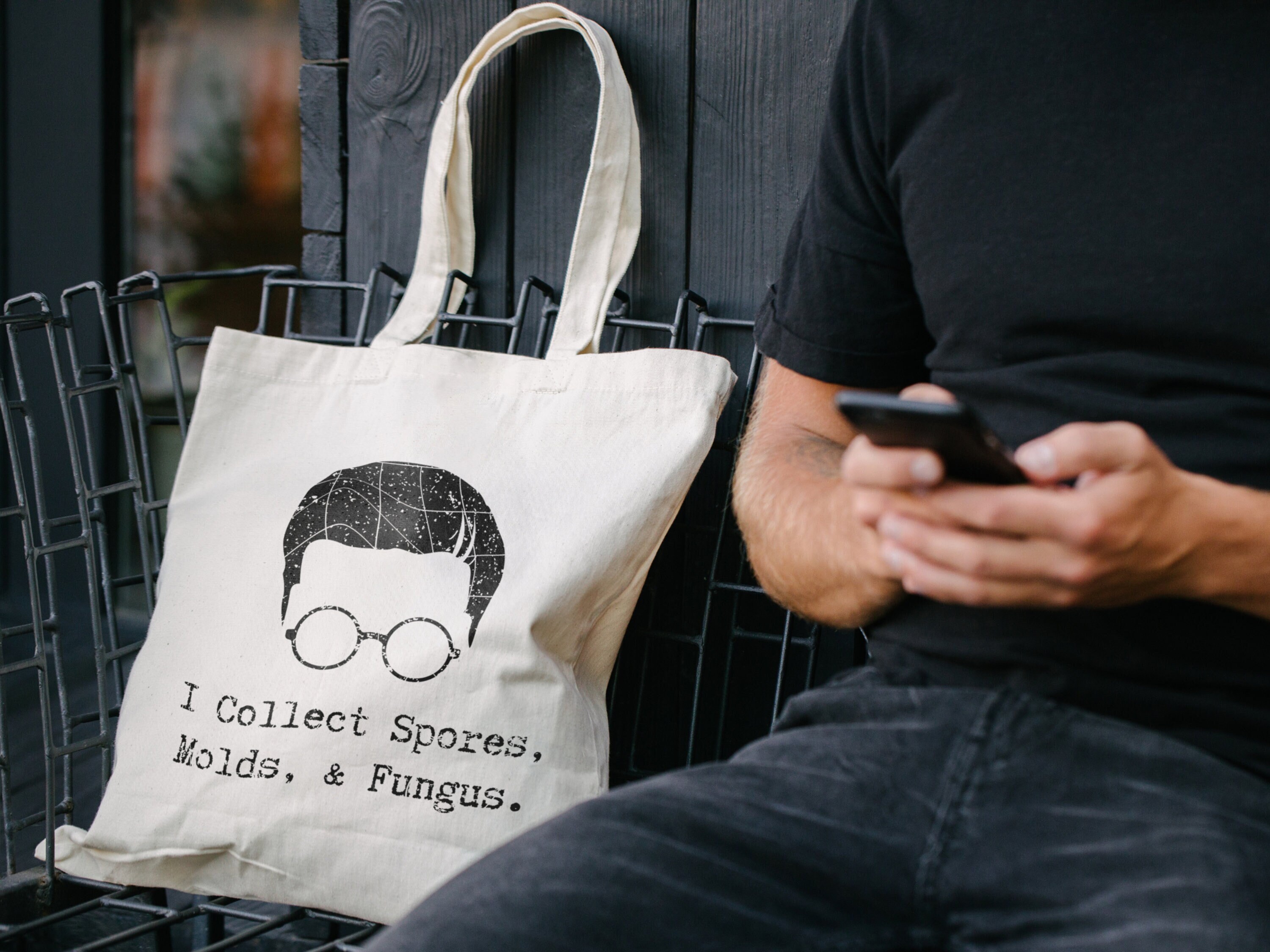 Funny Ghostbusters Tote Bag: Egon Spores Quote, Natural Canvas