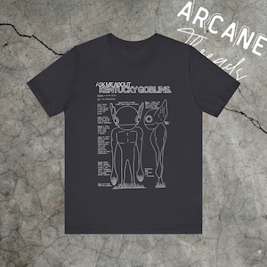 Kentucky Goblins Shirt, Unisex Jersey T-Shirt, Alien Cryptid UFO Bigfoot Goblincore Geschenk, Kryptozoologie Liebhaber Dark Grey