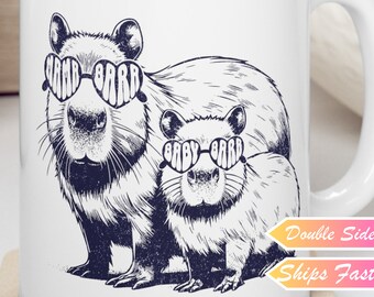 Mama-bara and Baby-bara Mug | Capybara Mom Gift
