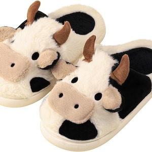 Cute Cow Slippers, Moo Slippers, Animal, Cozy Slippers for home - Us Supplier