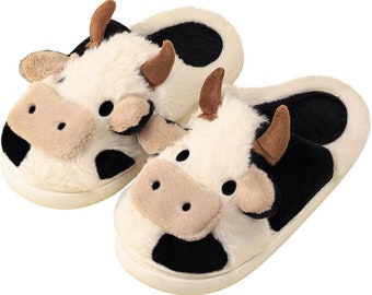 Cute Cow Slippers, Moo Slippers, Animal, Cozy Slippers for home - Us Supplier