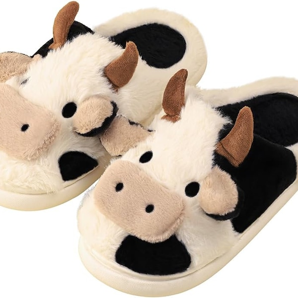 Cute Cow Slippers, Moo Slippers, Animal, Cozy Slippers for home - Us Supplier