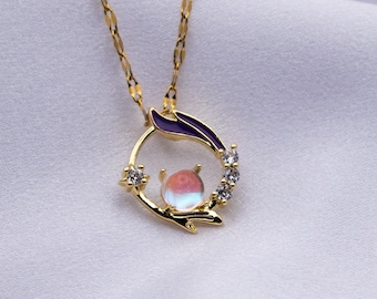 Gold Plated Branch Necklace: Zircon Stone Floral Pendant
