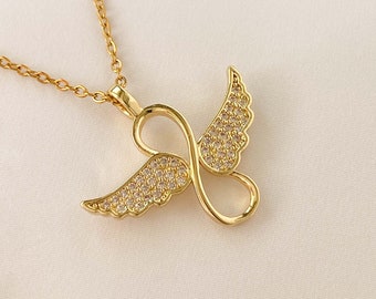 Elegant Swan Necklace - Infinity Pendant - 18k Gold Plated Swan Necklace - Wings of Angel Necklace - Best Gift For Her