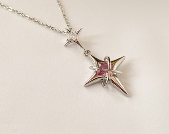 North Star Silver Necklace - Gold Plated North Star Necklace - Celestial North Star Pendant - Celestial Jewelry For Gift - Diamond Necklace