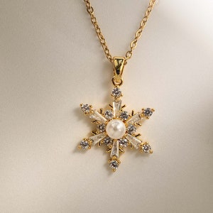 Minimalist Gold Snowflake Pendant