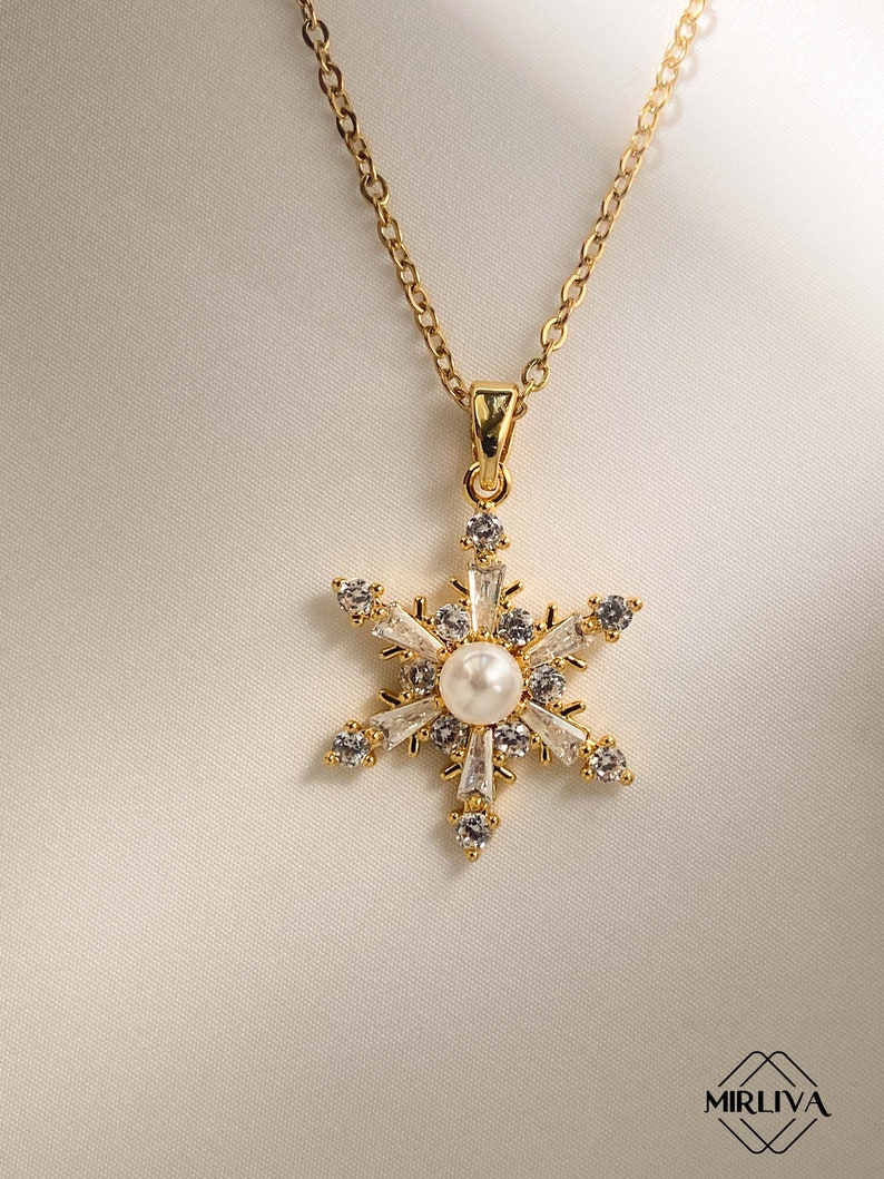 Minimalist Gold Snowflake Pendant