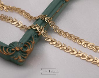 Collar de cadena de hoja de oro, gargantilla de acero inoxidable resistente al agua, regalo para ella