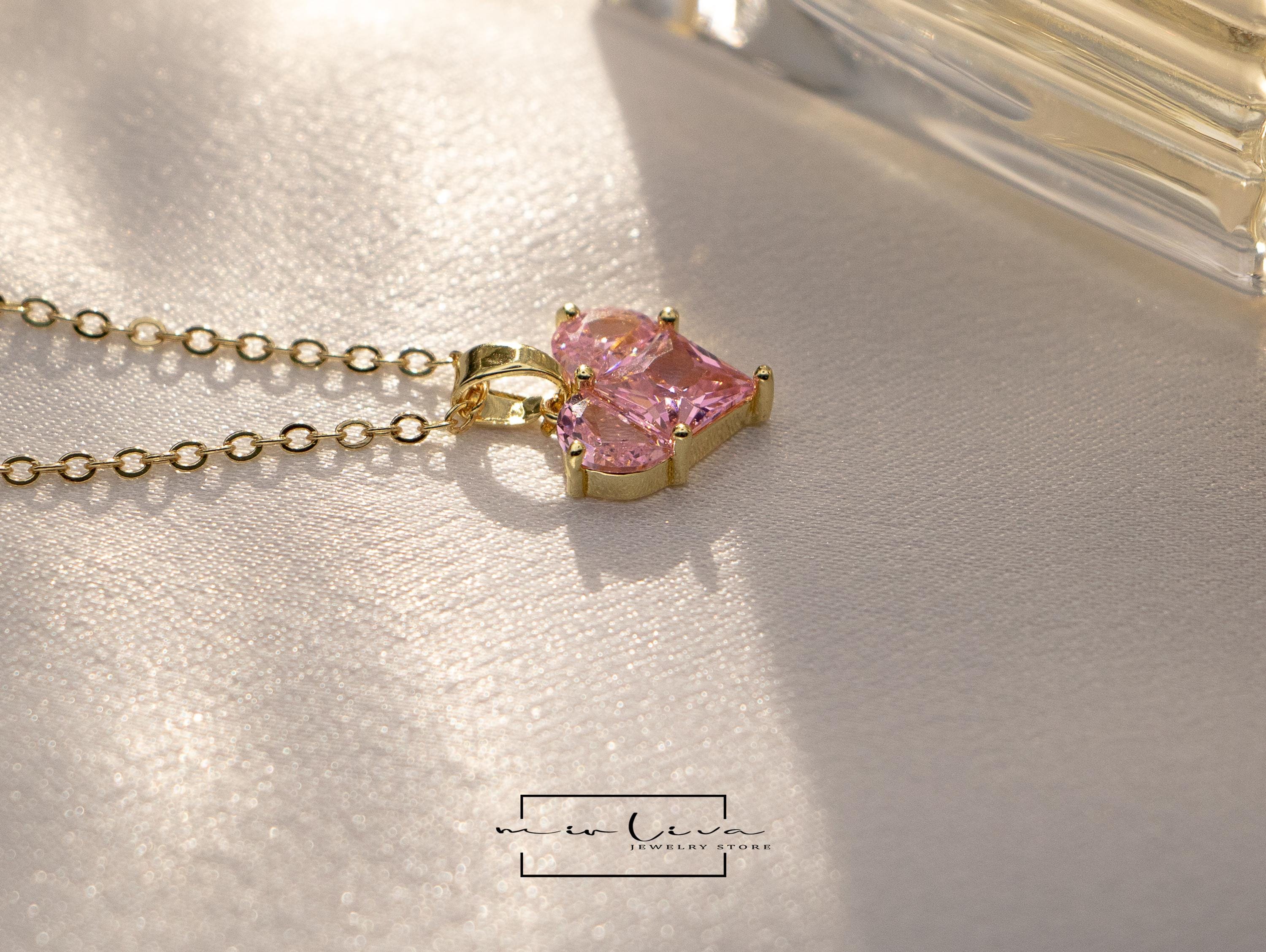Collana Con Ciondolo Ancora Laterale - Acciaio Inox Placcato Oro Rosa 18K (45 Cm, Ipoallergenica)