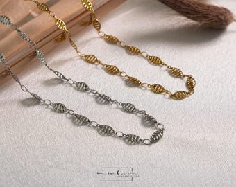 Dainty Stainless Steel Chain Necklace: Adjustable Gold or Silver Plated