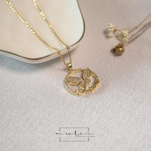 Collar de mariposa bañado en oro: delicado colgante de amor para mujer, joyería de tendencia 2025, regalo para novia: collar de mariposa para mujer