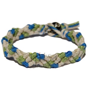 Natural, pistachio and deep sea Snake hemp bracelet or anklet