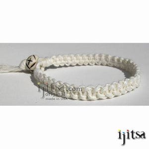 White Hemp Fancy Surfer Style Bracelet or Anklet