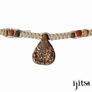 Natural Flat Hemp, Ceramic  Pendant Surfer Style Choker Necklace