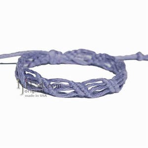 Leaves Periwinkle Hemp Adjustable Bracelet or Anklet