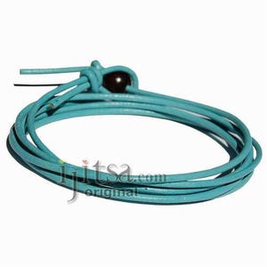 2mm sky blue leather adjustable surf wrap bracelet