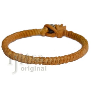 Golden brown hemp caterpillar hemp surfer bracelet or anklet