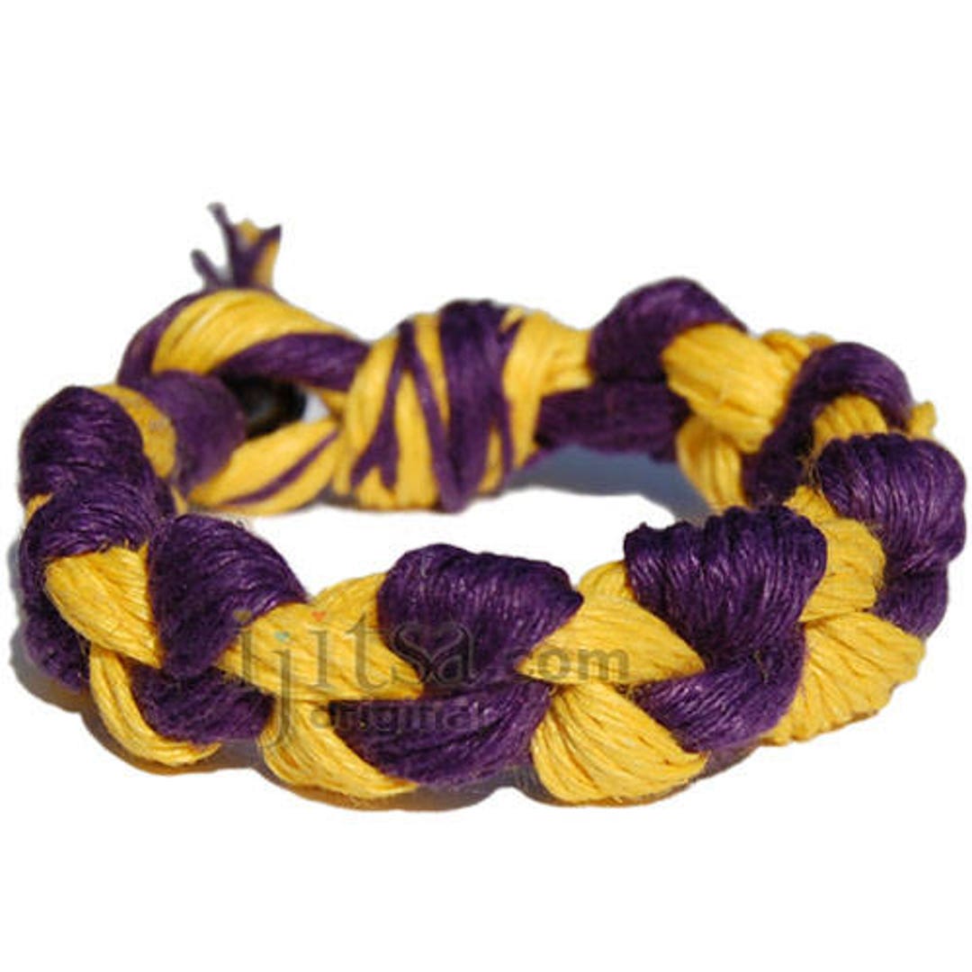 Wide Yellow and Purple Hemp Chain Bracelet or Anklet - Etsy