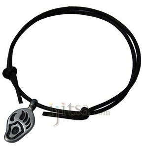 Verstellbare Leder Schnur Halskette Zinn Bär Pfote Anhänger